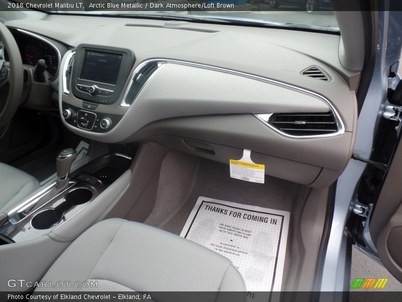 Arctic Blue Metallic / Dark Atmosphere/Loft Brown 2018 Chevrolet Malibu LT