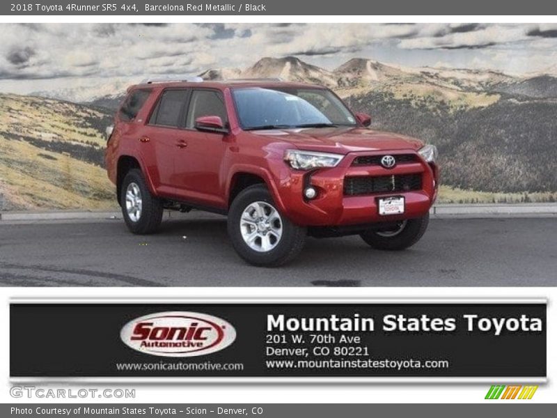 Barcelona Red Metallic / Black 2018 Toyota 4Runner SR5 4x4