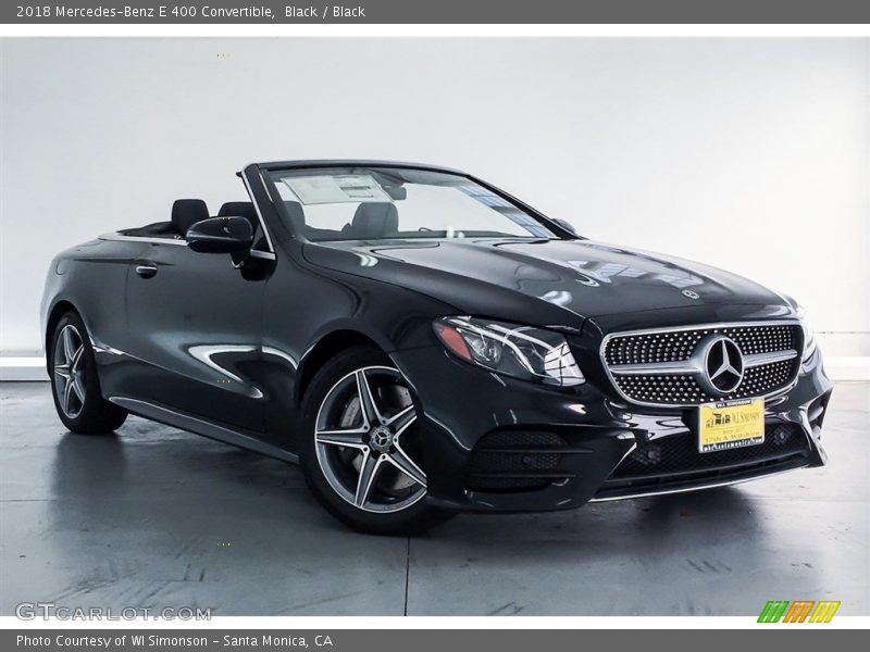 Black / Black 2018 Mercedes-Benz E 400 Convertible