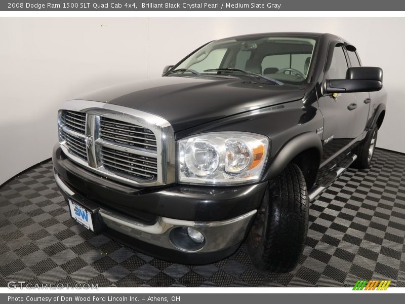 Brilliant Black Crystal Pearl / Medium Slate Gray 2008 Dodge Ram 1500 SLT Quad Cab 4x4