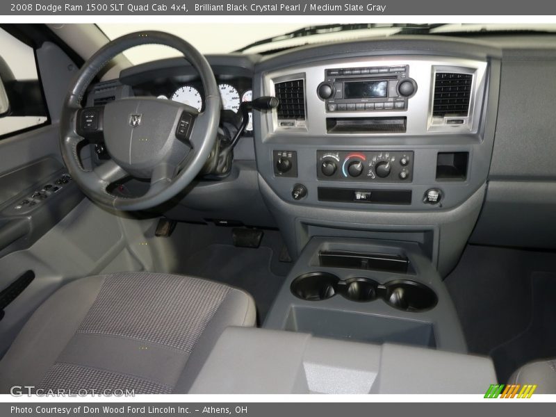 Brilliant Black Crystal Pearl / Medium Slate Gray 2008 Dodge Ram 1500 SLT Quad Cab 4x4