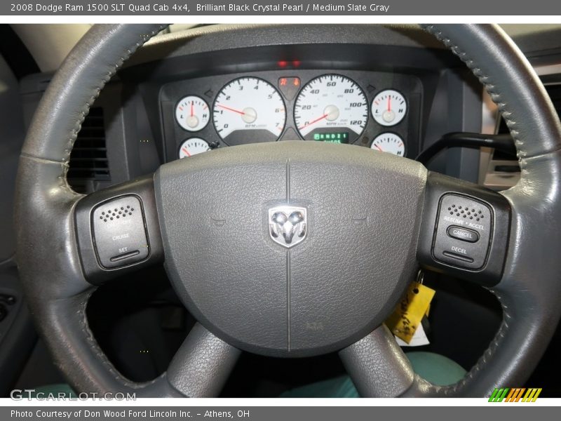 Brilliant Black Crystal Pearl / Medium Slate Gray 2008 Dodge Ram 1500 SLT Quad Cab 4x4