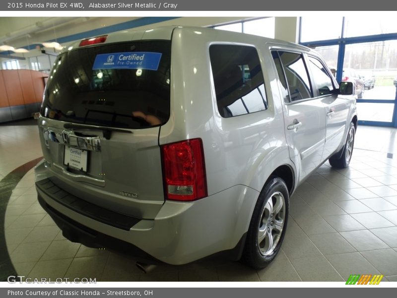 Alabaster Silver Metallic / Gray 2015 Honda Pilot EX 4WD