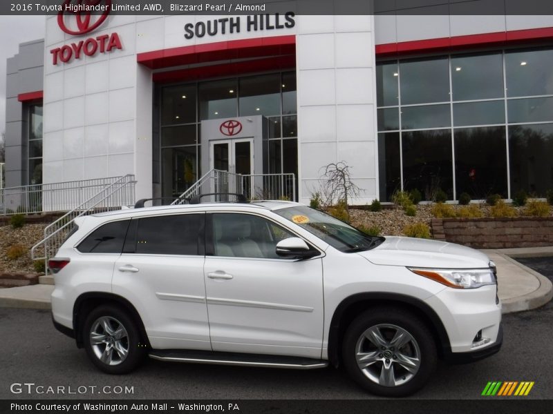 Blizzard Pearl / Almond 2016 Toyota Highlander Limited AWD