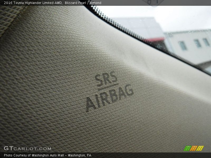 Blizzard Pearl / Almond 2016 Toyota Highlander Limited AWD