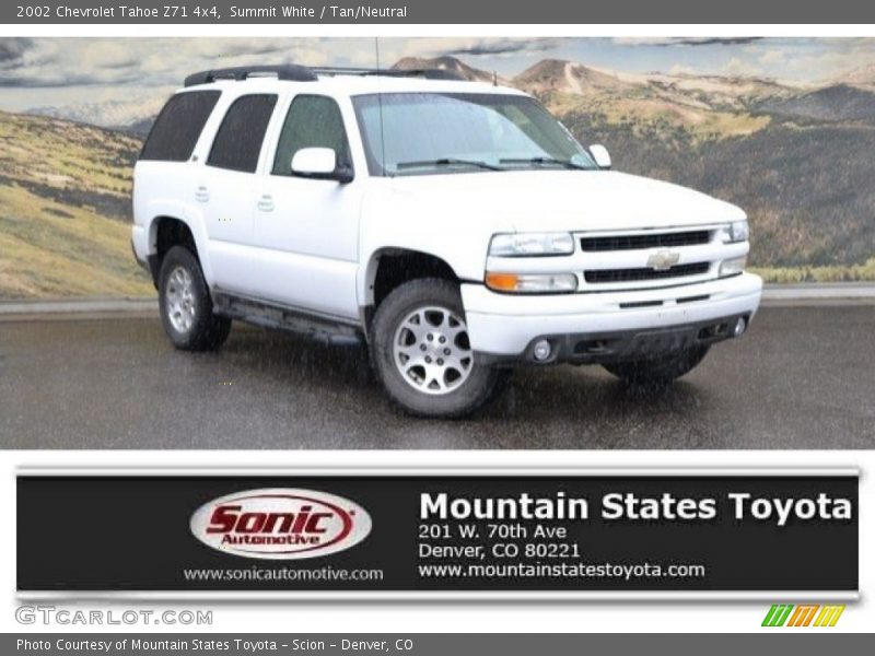 Summit White / Tan/Neutral 2002 Chevrolet Tahoe Z71 4x4