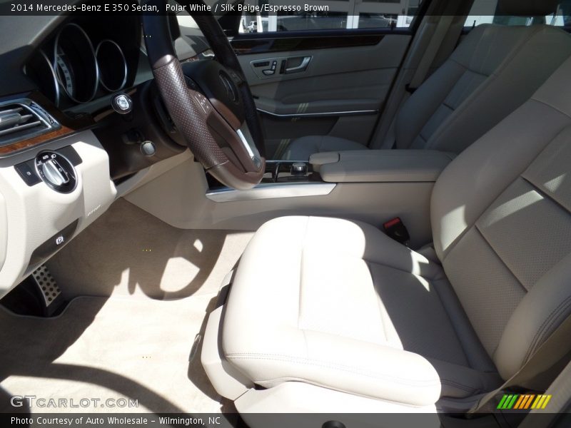 Polar White / Silk Beige/Espresso Brown 2014 Mercedes-Benz E 350 Sedan