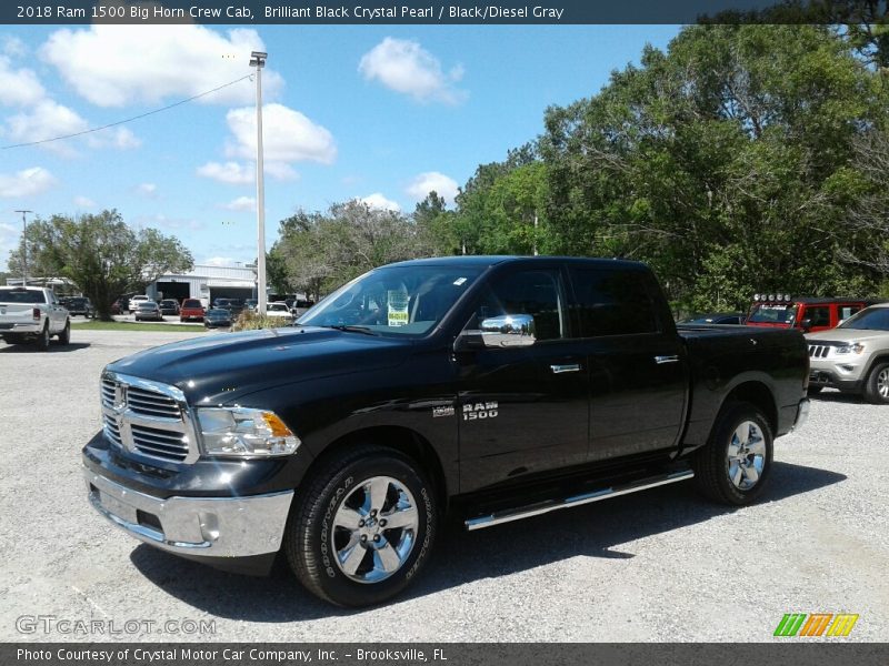 Brilliant Black Crystal Pearl / Black/Diesel Gray 2018 Ram 1500 Big Horn Crew Cab