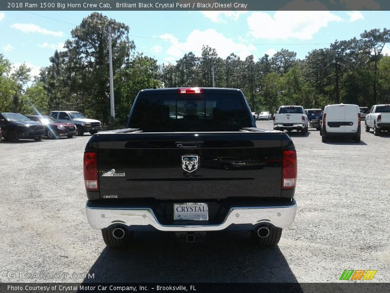 Brilliant Black Crystal Pearl / Black/Diesel Gray 2018 Ram 1500 Big Horn Crew Cab