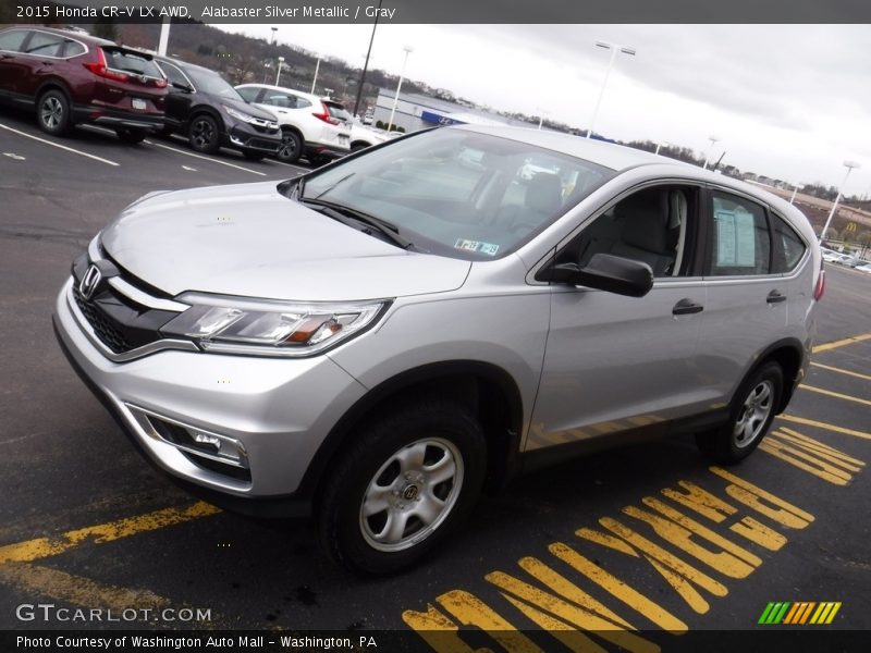 Alabaster Silver Metallic / Gray 2015 Honda CR-V LX AWD