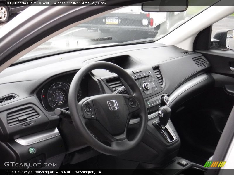 Alabaster Silver Metallic / Gray 2015 Honda CR-V LX AWD