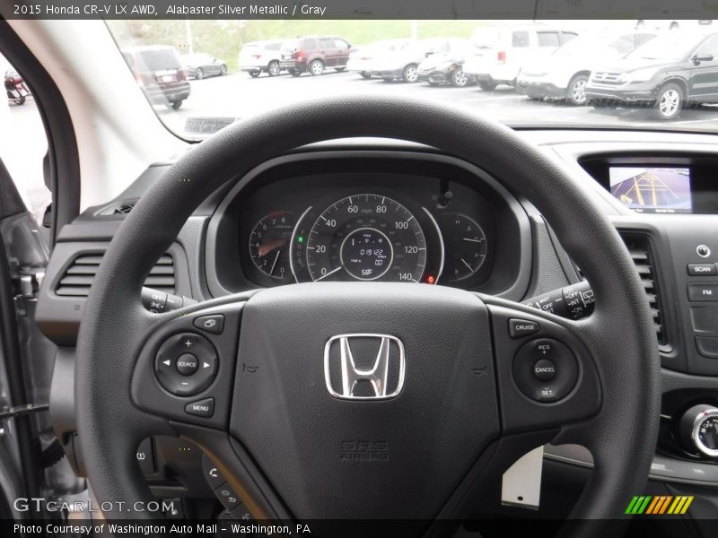 Alabaster Silver Metallic / Gray 2015 Honda CR-V LX AWD