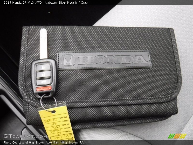 Alabaster Silver Metallic / Gray 2015 Honda CR-V LX AWD
