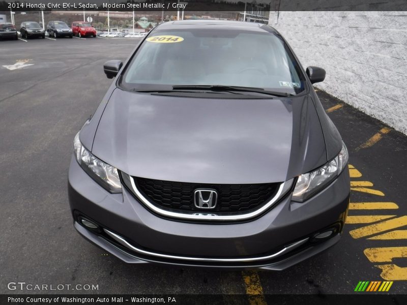 Modern Steel Metallic / Gray 2014 Honda Civic EX-L Sedan