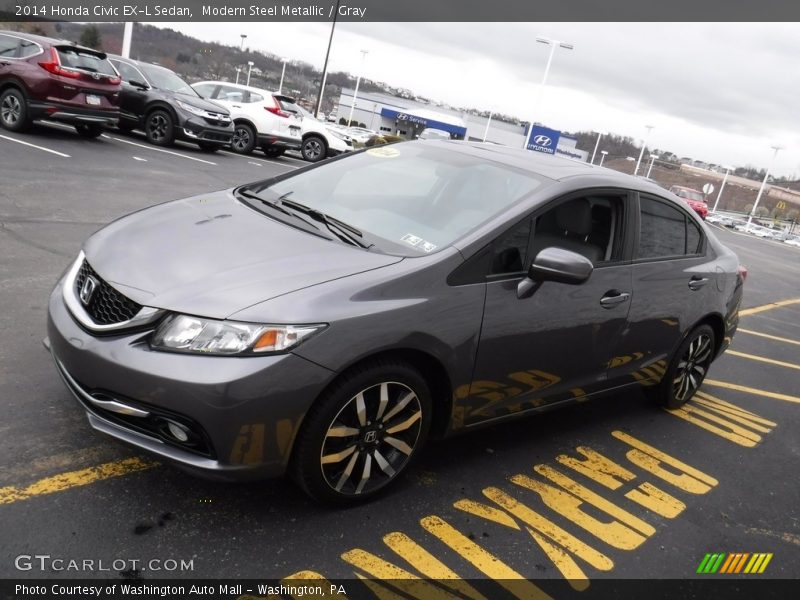 Modern Steel Metallic / Gray 2014 Honda Civic EX-L Sedan