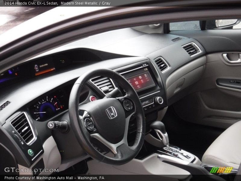 Modern Steel Metallic / Gray 2014 Honda Civic EX-L Sedan