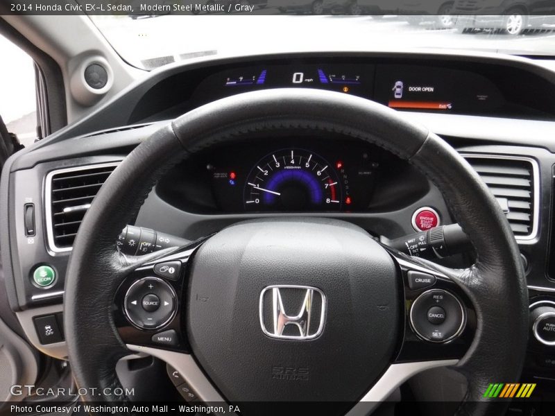 Modern Steel Metallic / Gray 2014 Honda Civic EX-L Sedan