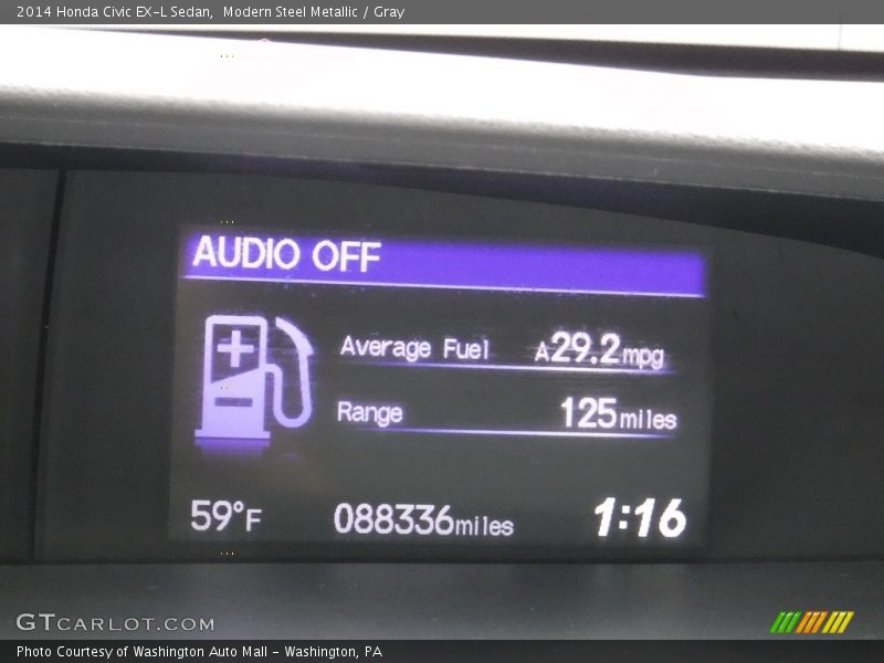 Modern Steel Metallic / Gray 2014 Honda Civic EX-L Sedan