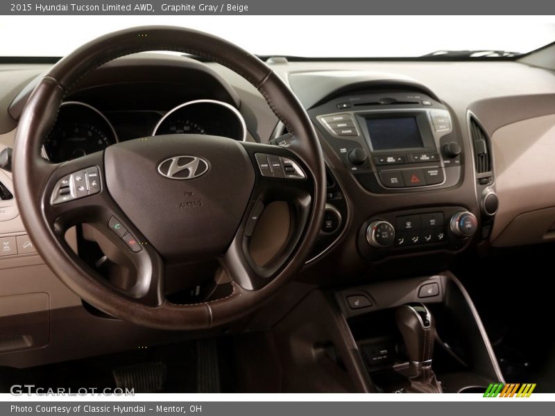 Graphite Gray / Beige 2015 Hyundai Tucson Limited AWD