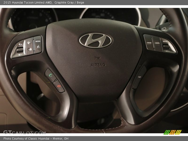 Graphite Gray / Beige 2015 Hyundai Tucson Limited AWD