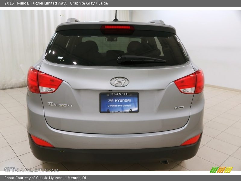 Graphite Gray / Beige 2015 Hyundai Tucson Limited AWD