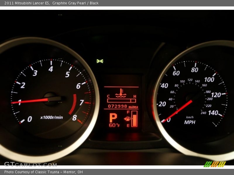 Graphite Gray Pearl / Black 2011 Mitsubishi Lancer ES