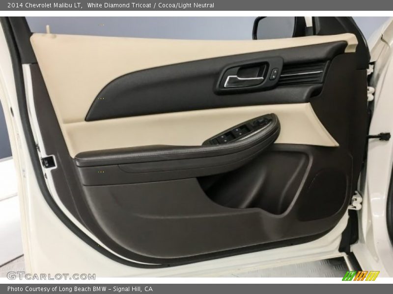 White Diamond Tricoat / Cocoa/Light Neutral 2014 Chevrolet Malibu LT