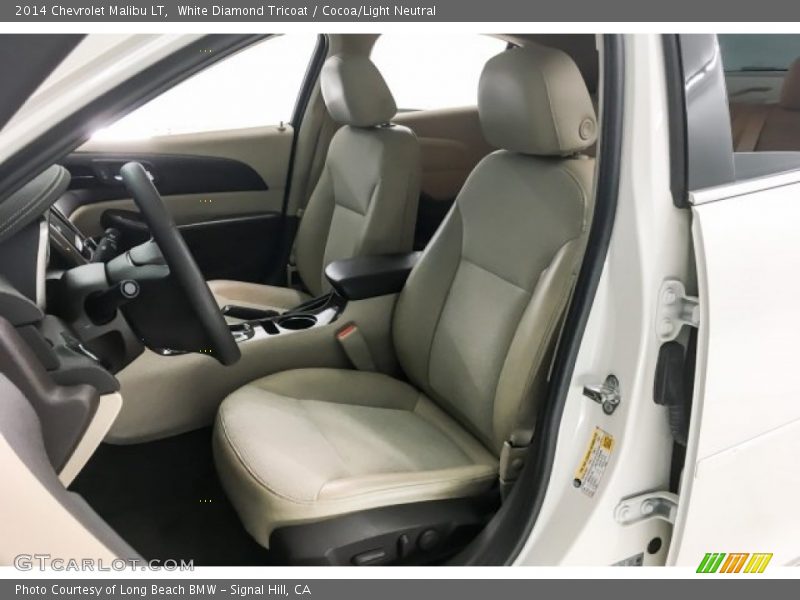White Diamond Tricoat / Cocoa/Light Neutral 2014 Chevrolet Malibu LT