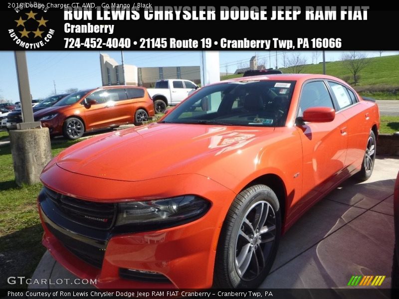 Go Mango / Black 2018 Dodge Charger GT AWD