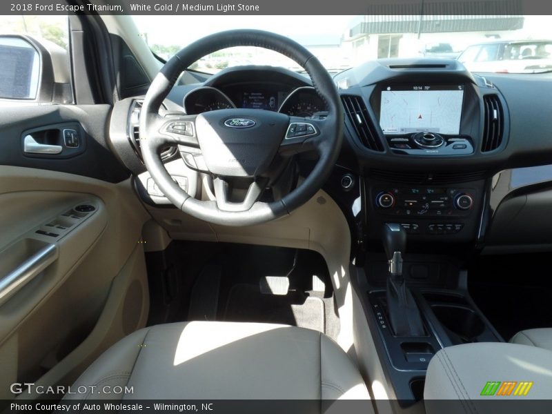 White Gold / Medium Light Stone 2018 Ford Escape Titanium