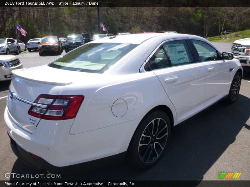 White Platinum / Dune 2018 Ford Taurus SEL AWD