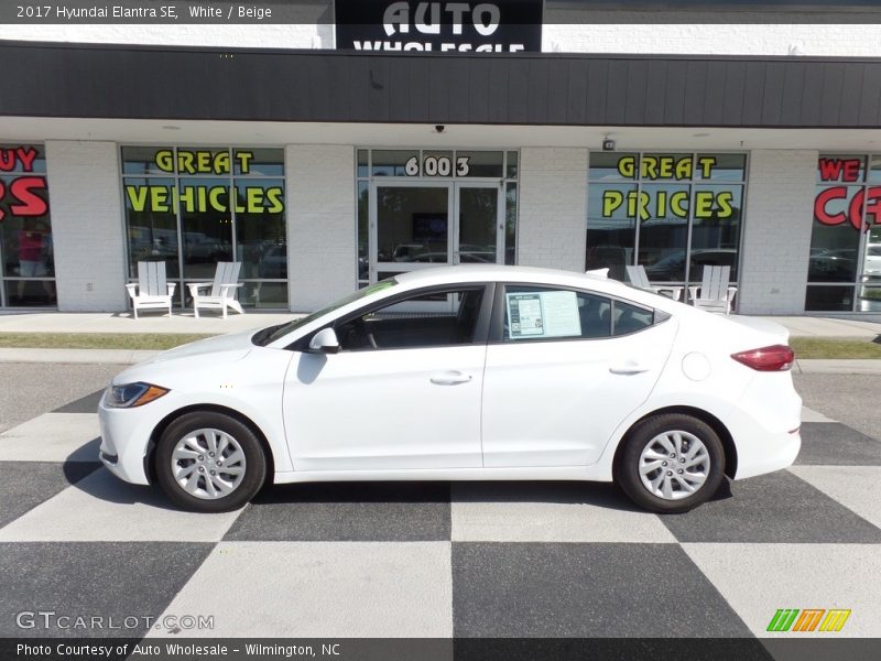 White / Beige 2017 Hyundai Elantra SE