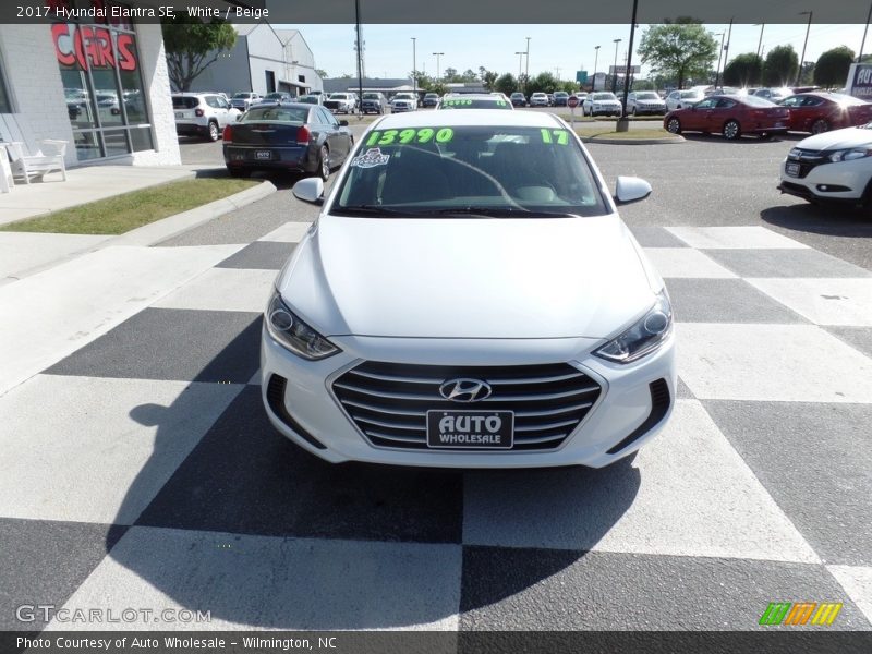 White / Beige 2017 Hyundai Elantra SE