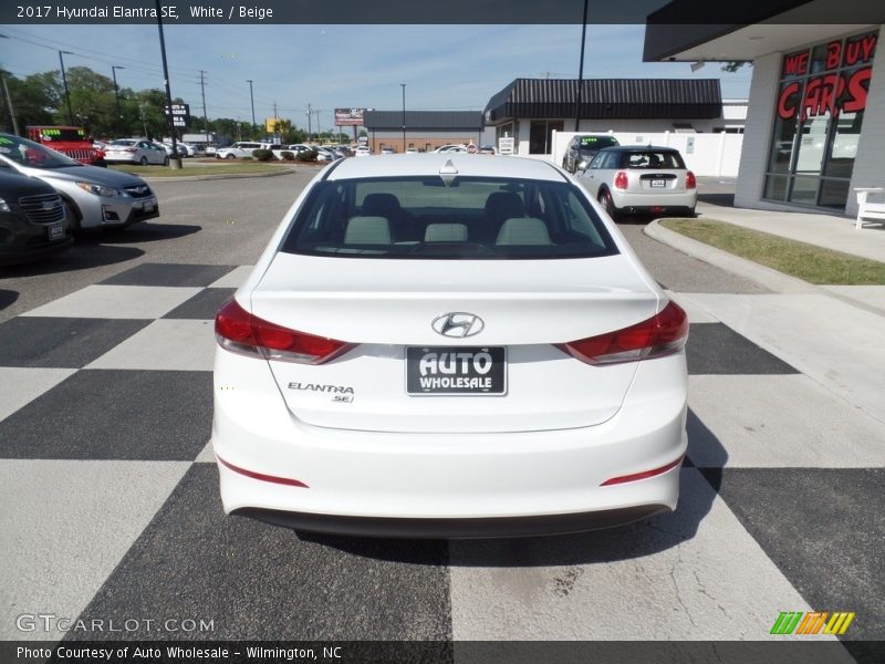 White / Beige 2017 Hyundai Elantra SE