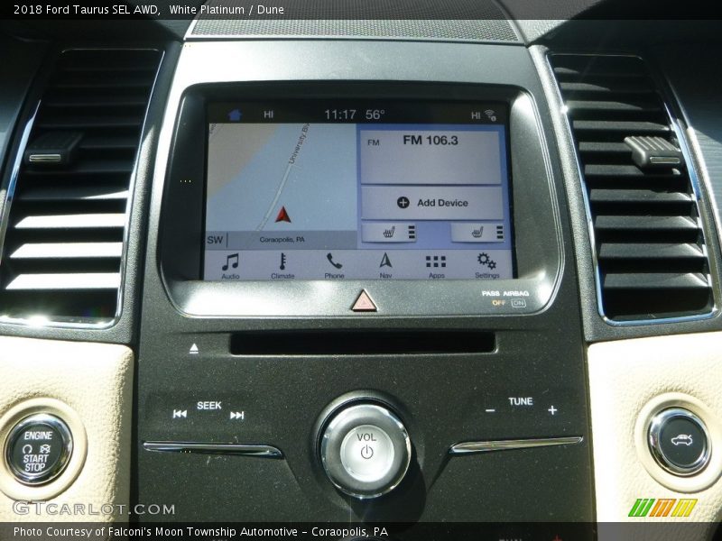 Navigation of 2018 Taurus SEL AWD