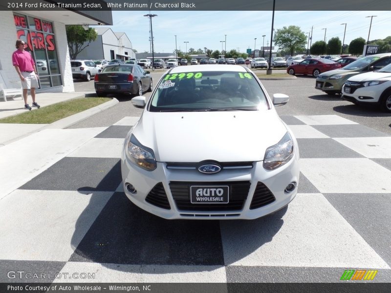 White Platinum / Charcoal Black 2014 Ford Focus Titanium Sedan