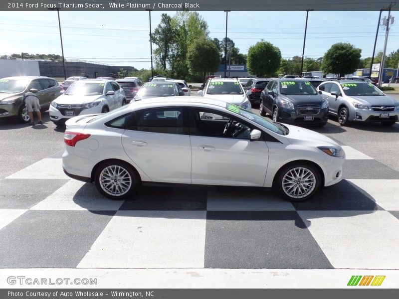 White Platinum / Charcoal Black 2014 Ford Focus Titanium Sedan