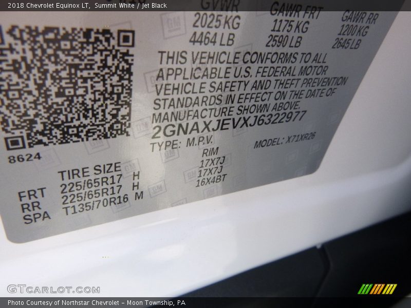 Summit White / Jet Black 2018 Chevrolet Equinox LT