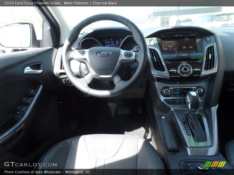 White Platinum / Charcoal Black 2014 Ford Focus Titanium Sedan