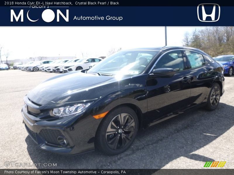 Crystal Black Pearl / Black 2018 Honda Civic EX-L Navi Hatchback
