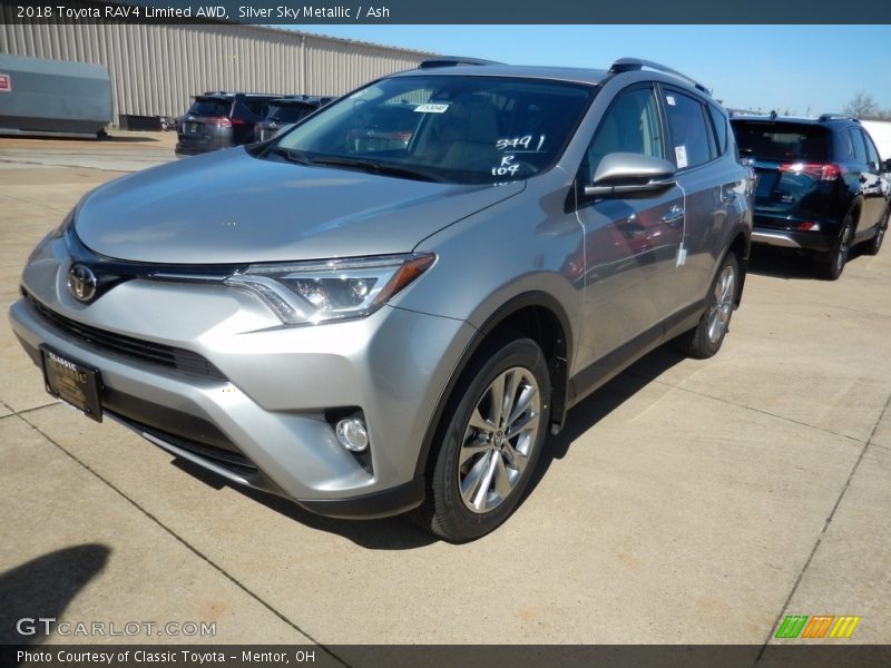 Silver Sky Metallic / Ash 2018 Toyota RAV4 Limited AWD