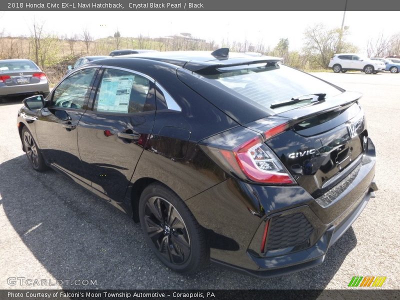 Crystal Black Pearl / Black 2018 Honda Civic EX-L Navi Hatchback