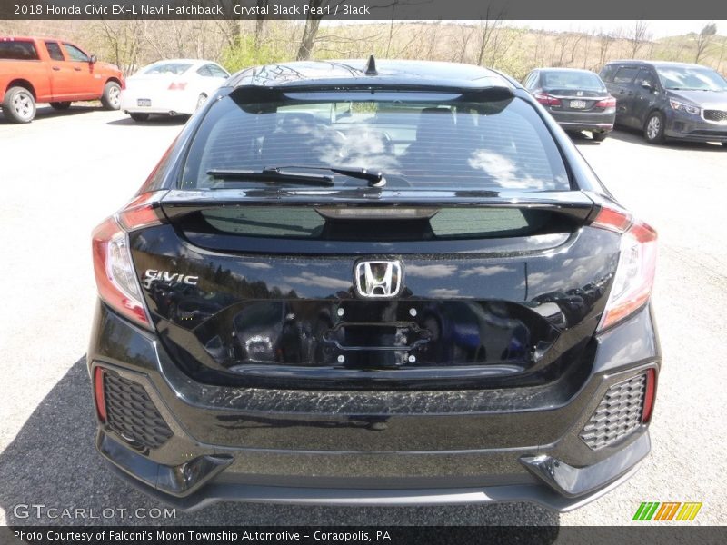 Crystal Black Pearl / Black 2018 Honda Civic EX-L Navi Hatchback