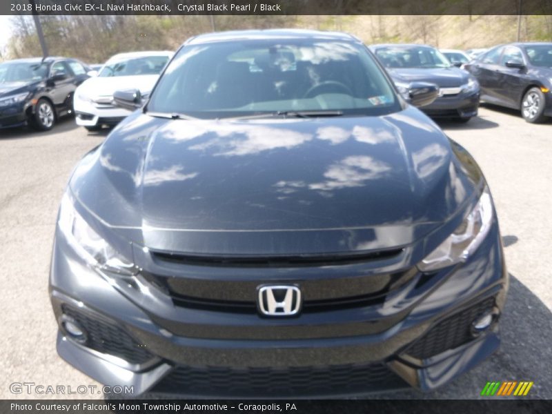 Crystal Black Pearl / Black 2018 Honda Civic EX-L Navi Hatchback