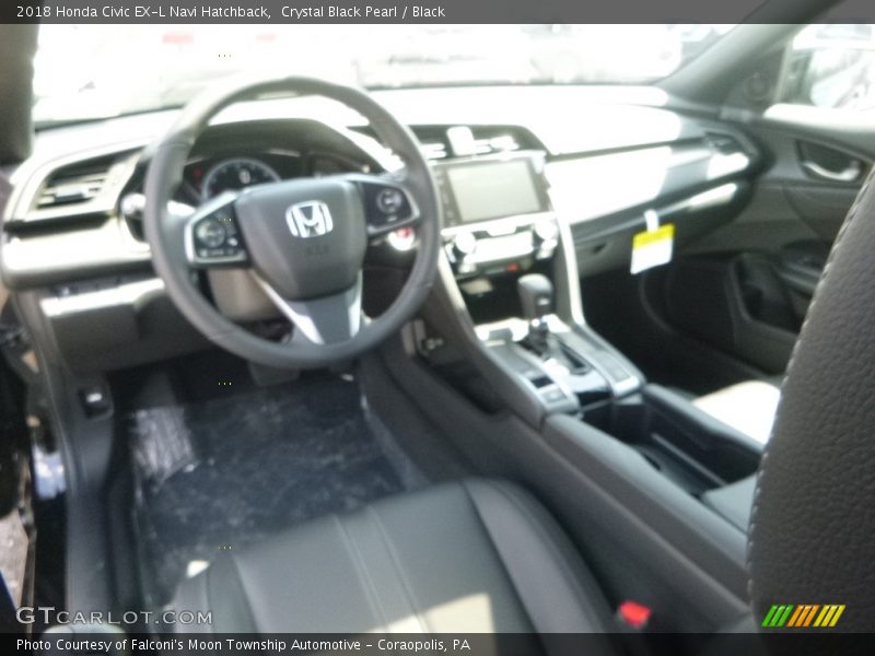 Crystal Black Pearl / Black 2018 Honda Civic EX-L Navi Hatchback