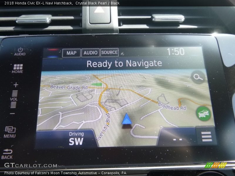 Crystal Black Pearl / Black 2018 Honda Civic EX-L Navi Hatchback