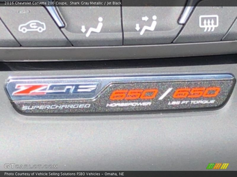 Shark Gray Metallic / Jet Black 2016 Chevrolet Corvette Z06 Coupe