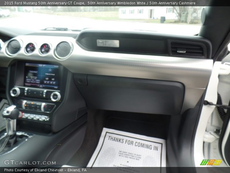50th Anniversary Wimbledon White / 50th Anniversary Cashmere 2015 Ford Mustang 50th Anniversary GT Coupe