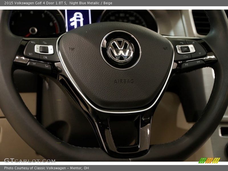 Night Blue Metallic / Beige 2015 Volkswagen Golf 4 Door 1.8T S