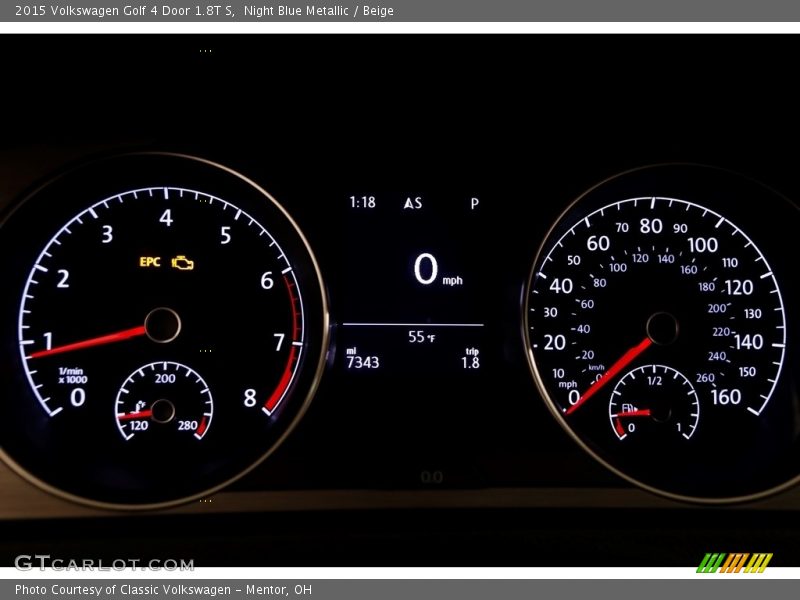 Night Blue Metallic / Beige 2015 Volkswagen Golf 4 Door 1.8T S